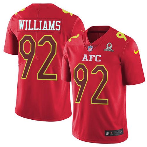 Nike Jets #92 Leonard Williams Red Men's Stitched NFL Limited AFC Pro Bowl Jersey